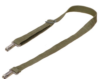 1970s Swiss Army Shoulder Strap With Metal Clips sling olive strong webbing 100cm long 40"