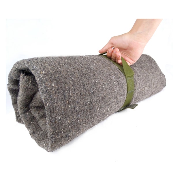 Sangle de compression Ex-armée avec poignée de transport pour couverture poncho sac de couchage fermeture auto-agrippante sangles militaires vintage vertes de grande qualité