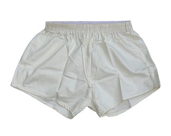 Vintage Ex-Army Shorts NEW white genuine 1980s cream silky military PT hot pants retro sports gym