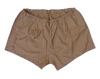 Authentique short de l'ex-armée NEUF kaki olive vintage des années 1980 militaire PT hot pants retro sports gym désert jungle scout