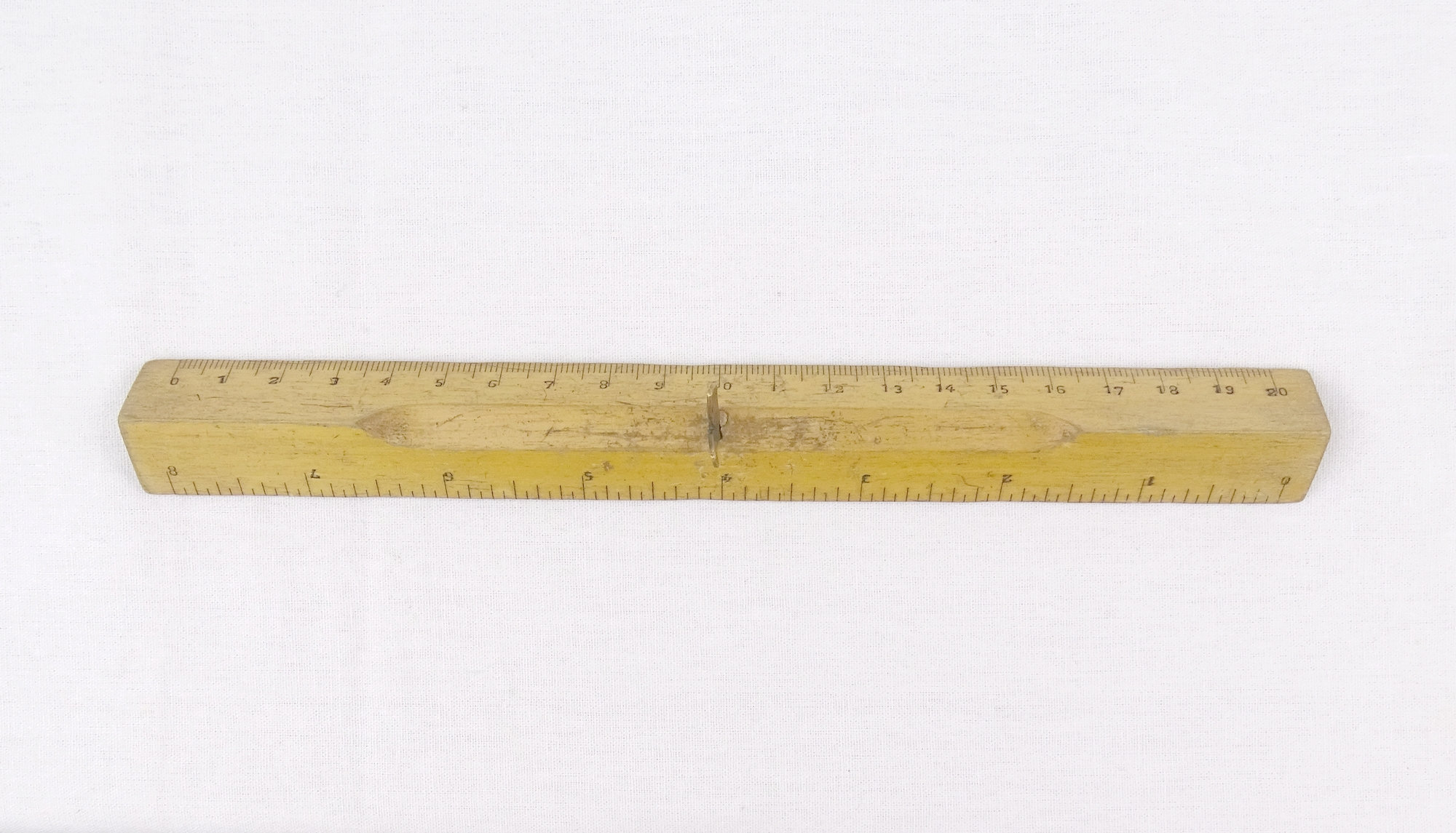 Vintage 1970s Triangular Wooden Ruler W/ Metal Handle Centimeters ...