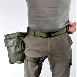 Ex-army Belt Bag Fully Waterproof Green large vinyl spacious fishing hiking hunting canoeing metal detecting camera waist bag pouch vintage