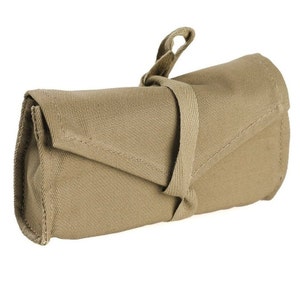 Italian Army Canvas Pouch small pocket size utility survival storage zip holder AS NEW khaki bag bushcraft vintage