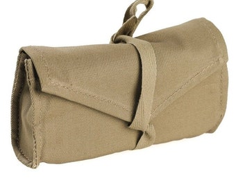 Italian Army Canvas Pouch small pocket size utility survival storage zip holder AS NEW khaki bag bushcraft vintage