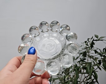 Beeindruckende klare GLAS Schale Schmuckstück deutsche VINTAGE Aschenbecher Bubble Glas flache Schale