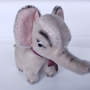 Gevulde olifant Baki Pluschtière vintage pluche speelgoed jaren 50