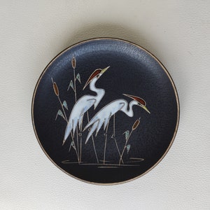 Piatto decorativo Ruscha vintage da appendere alla parete, realizzato a mano, in ceramica, anni &#39;60, con uccelli