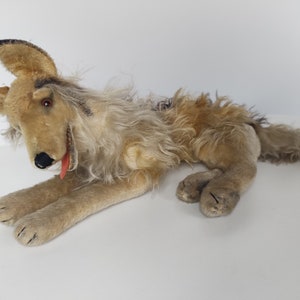 1960s vintage Steiff Collie dog plush big stuffed Teddy dog mohair German dog