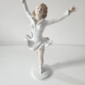 Vintage figurine Wallendorf ice skater porcelain figurine ice skates