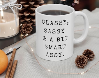 Caneca de cerâmica engraçada "Elegante e Descolada" - Presente sarcástico
