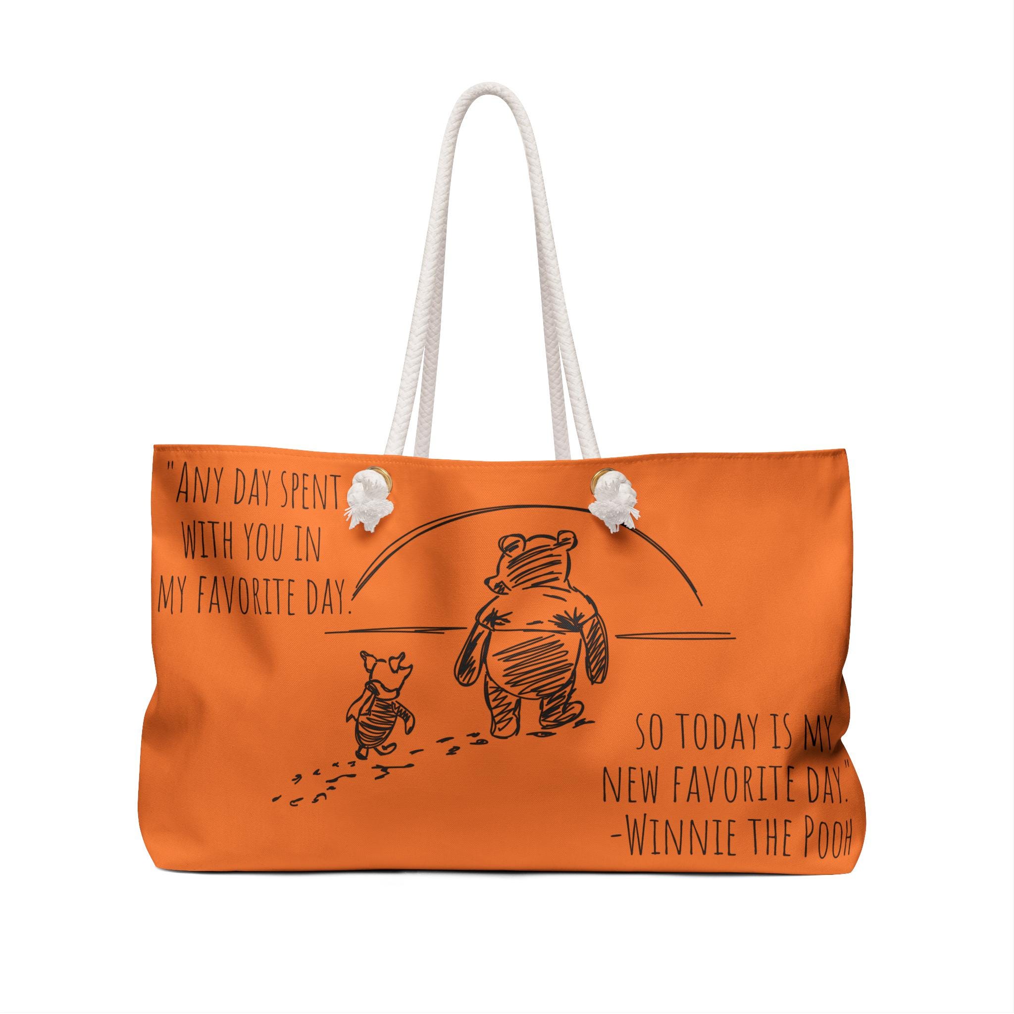 Winnie the Pooh Weekender Bag, Orange Travel Tote - Etsy