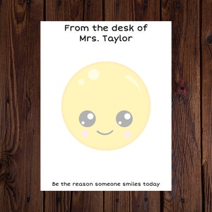 Personalized Teacher Gift, Emoji Notepad, Be the Reason Notepad, Notepad for Her, Desk Set Stationary, From the Desk of, Smile