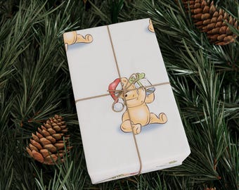 Winnie the Pooh Watercolor Gift Wrap, Classic Pooh, Holiday Decoration