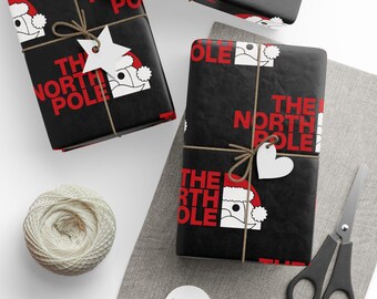 Santa North Pole Logo Christmas Wrapping Paper