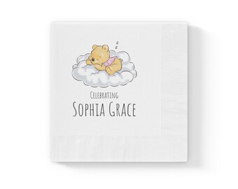 Servilletas personalizadas de Winnie the Pooh para baby shower