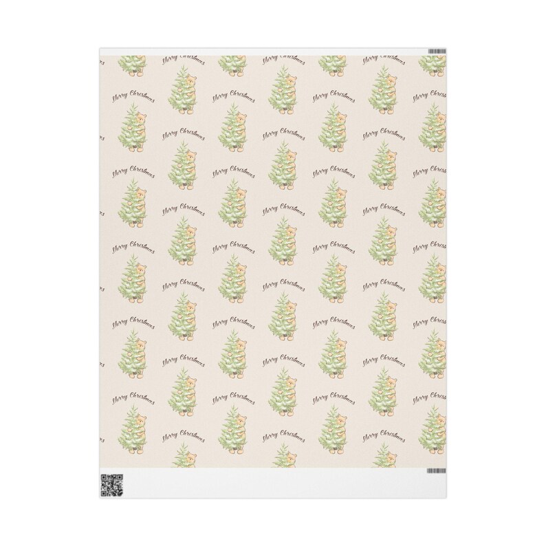 Christmas Pooh Wrapping Paper Roll, Festive Gift Wrap image 3