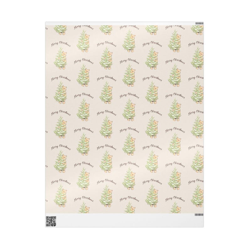 Christmas Pooh Wrapping Paper Roll, Festive Gift Wrap image 2