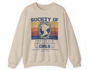 Jane Austen Silhouette-sweater, koppige koppige meisjes ronde hals