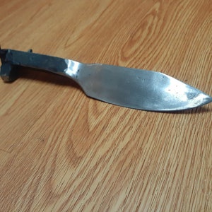 Custom Hand Forged Longhorn Bull Headed Railroad spike camp knife