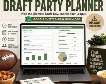 Fantasy Football Entwurf Partyplaner Google Sheets (Digitaler Download)