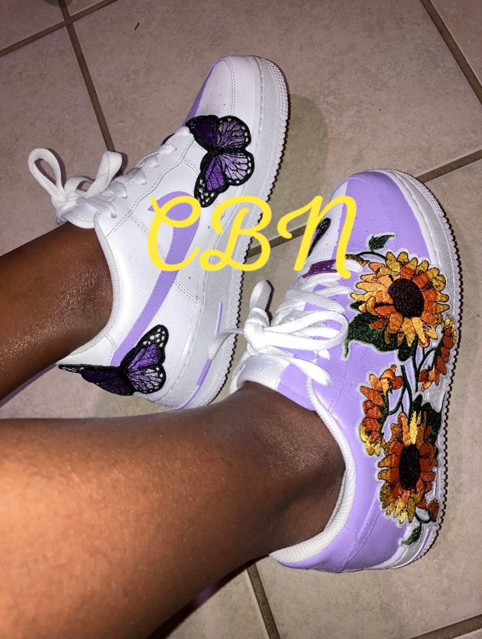 custom sunflower nikes