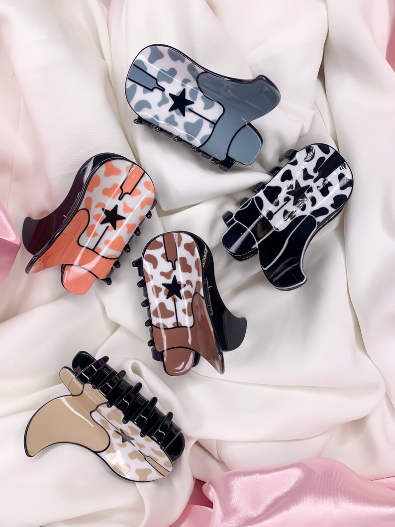 Western Hair Claw Clip Trendy Howdy Hat Boot Hair Etsy