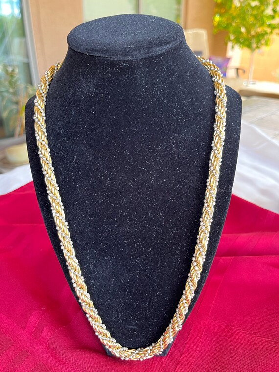 Vintage Gold tone and silver Necklace - image 2