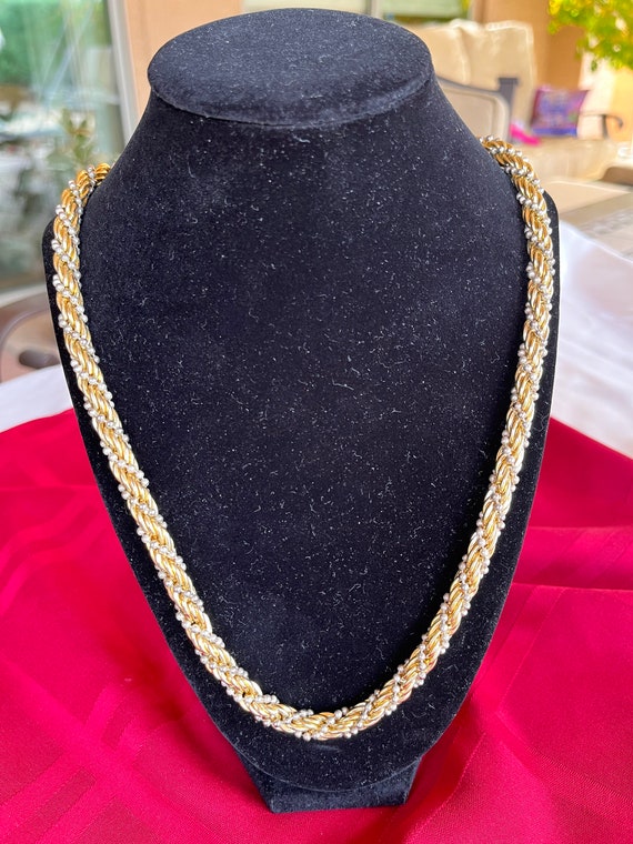 Vintage Gold tone and silver Necklace - image 1