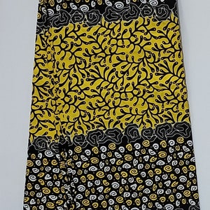 African Print Fabric/ Ankara - Yellow, Black For Aso ebi, can be sold by the Yard