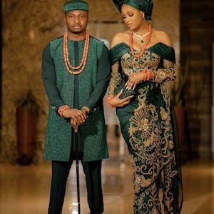 African wedding outfit, African couple wedding outfits, Isiagu Igbo wedding attire Nigerian Traditional clothing Nigerian men wedding attire