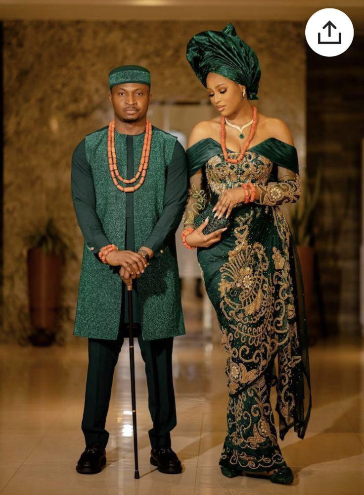 Afrikanisches Hochzeitsoutfit, afrikanisches Paarhochzeitsoutfits, Isiagu Igbo Hochzeitskleidung nigerianische traditionelle Kleidung nigerianische Männer Hochzeitskleidung