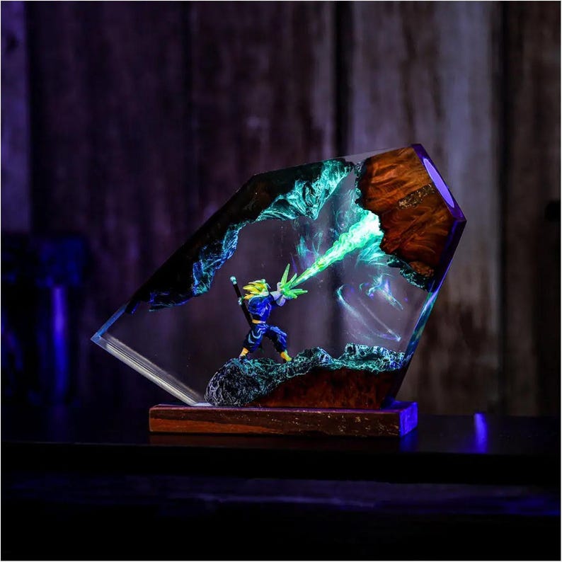 Dra.gon B.all Trun.ks Super Sai.yan Epoxy Resin Lamp, Night Light - Etsy