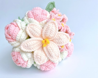 Crochet bridal bouquet pattern, crochet pattern, crochet tulips pattern, crochet flower pattern, eternal flower, lingzhihandmade