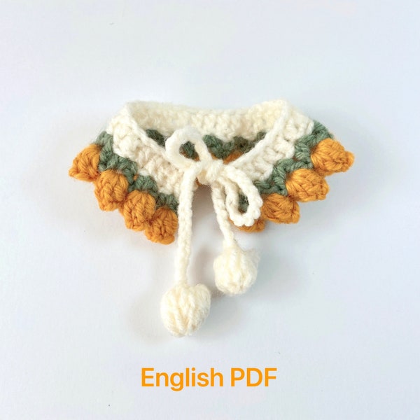 Pet collar crochet pattern English, crochet pet collar pattern, crochet pet accessories, crochet tulips pattern, crochet flowers pattern