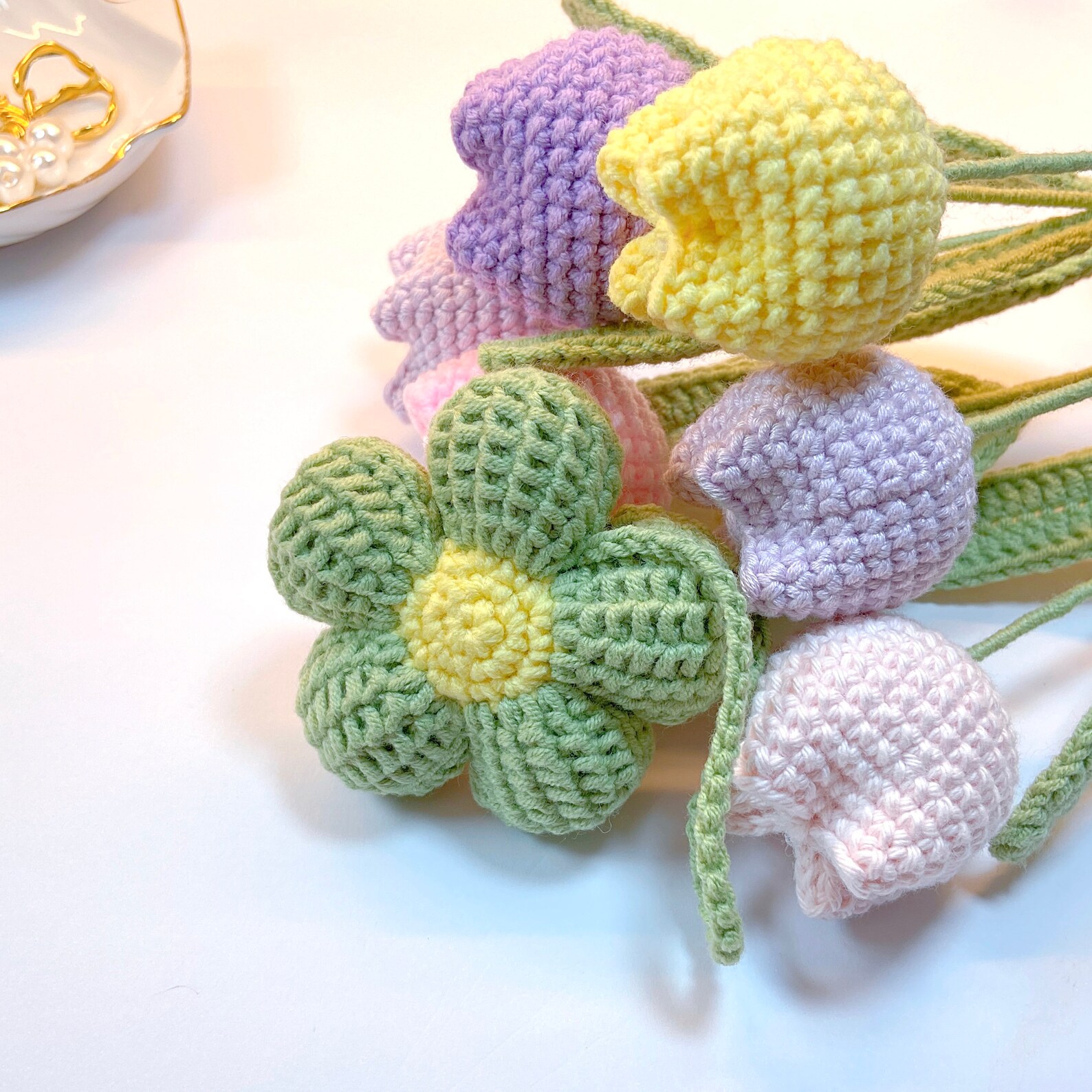 Crochet Flower Pattern Crochet Keychain Pattern Crochet Etsy