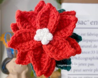 Haakpatroon kerstbloem Gehaakt bloemboeket Gehaakte kerstster Bloemenpatroon Gehaakt vakantiehaakpatroon