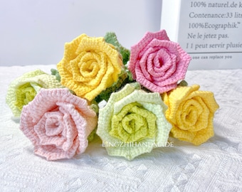 Rose Crochet Pattern Crochet Traditional Rose Bouquet Pattern Crochet Flower Bouquet Pattern Wedding Bouquet Valentines Gift Flower