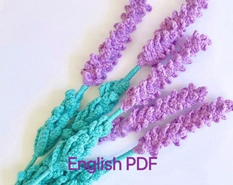 Crochet lavender pattern, lavender crochet pattern, crochet lavender bouquets pattern, crochet flower bouquets, beginner crochet pattern
