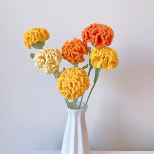 Carnation flower crochet pattern, crochet flower bouquet pattern, crochet flower pattern, eternal flower DIY, lingzhihandmade