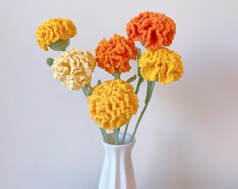 Carnation flower crochet pattern, crochet flower bouquet pattern, crochet flower pattern, eternal flower DIY, lingzhihandmade