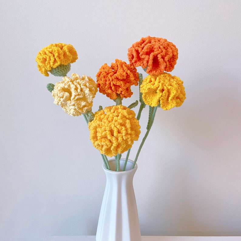 Carnation Flower crochet pattern listing photo by LingzhiHandmade