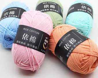 High Quality 83 colours 4 ply Milk Cotton Yarn 50g for Crochet, Knitting, Amigurumi