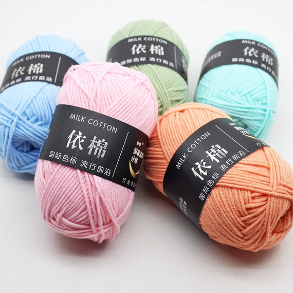 High Quality 83 Colours 4 Ply Milk Cotton Yarn 50g for Crochet, Knitting,  Amigurumi 