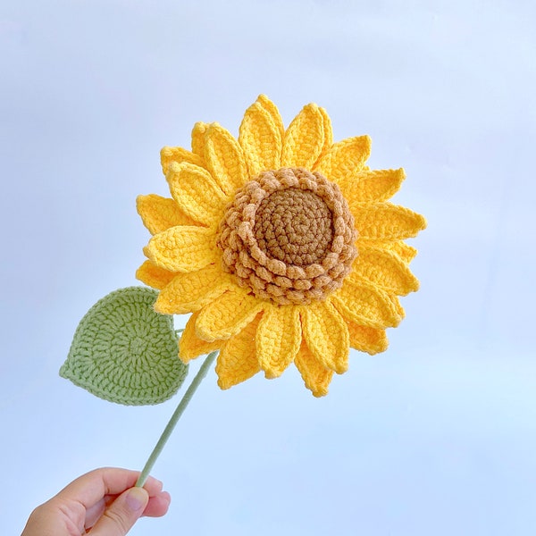 Modèle de crochet de tournesol, modèle de bouquet de fleurs au crochet, modèle de fleur au crochet, fleur éternelle, bouquet de fleurs de graduation DIY