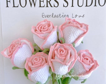 Rose Crochet Pattern Crochet Rose Pattern Crochet Flower Bouquet Pattern Crochet Rose Bouquet Pattern Wedding Bouquet Valentines Gift Flower