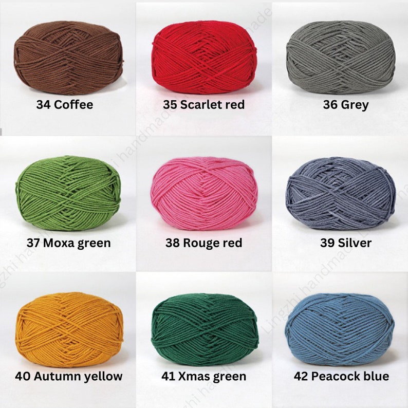 Hoge kwaliteit 83 kleuren 4-laags melkkatoengaren 50 g voor haken, breien, amigurumi afbeelding 7