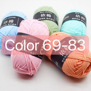 High Quality 83 colours 4 ply Milk Cotton Yarn 50g Skien for Crochet Flowers Bags Knitting Amigurumi Blankets Yarn for Beginners