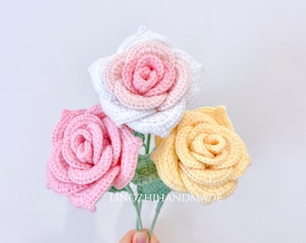 Rose Crochet Pattern Crochet Small Thai Rose Bouquet Pattern Crochet Flower Bouquet Pattern Wedding Bouquet Valentines Gift Flower