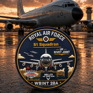 Toppa in PVC con rivetti del 51° Squadrone della Royal Air Force (Regno Unito) / Distintivo morale Nellis
