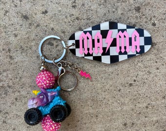 Sparkle Smash Monster Jam Mini Truck Keychain/Bag Charm